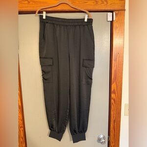 INC International Concepts Black Satin Jogger Pants